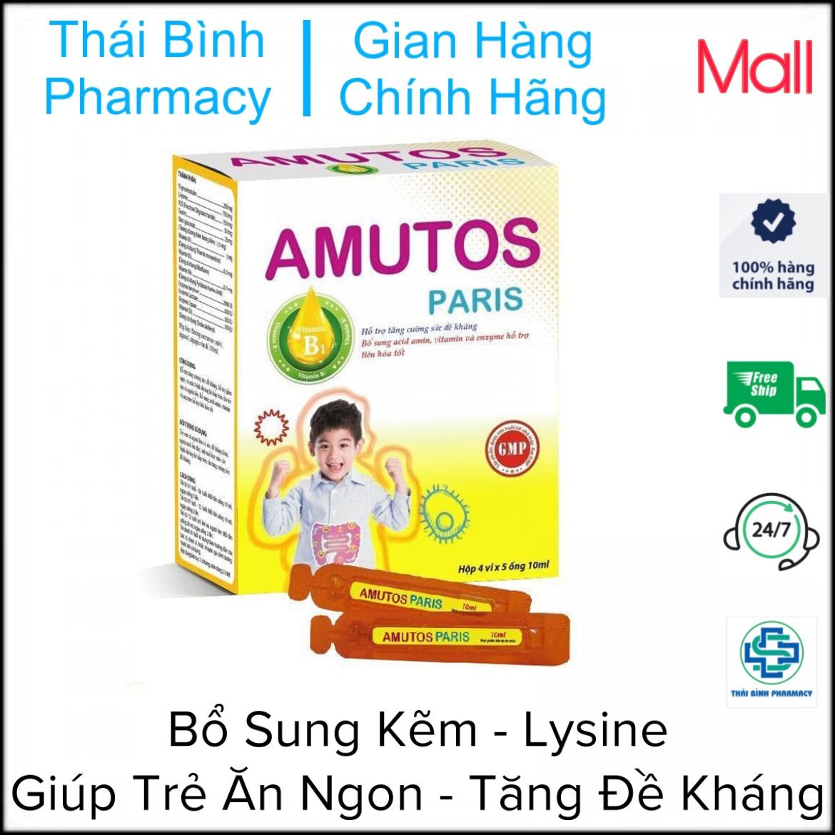 Amutos paris - hộp 20 ống
