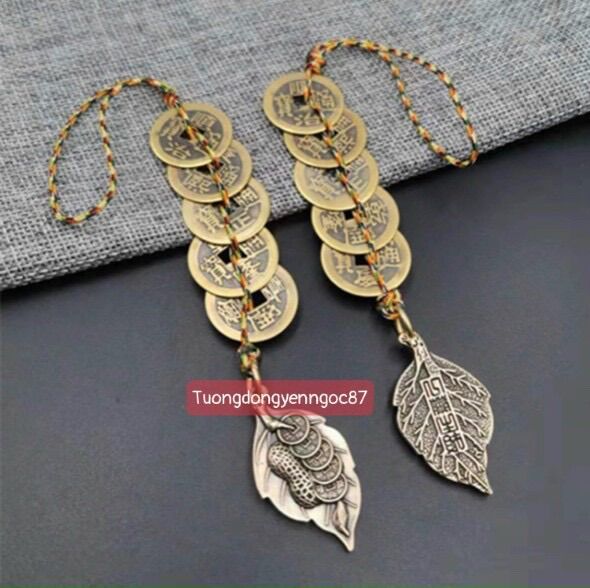 Móc khoá đồng xu ngũ đế may mắn