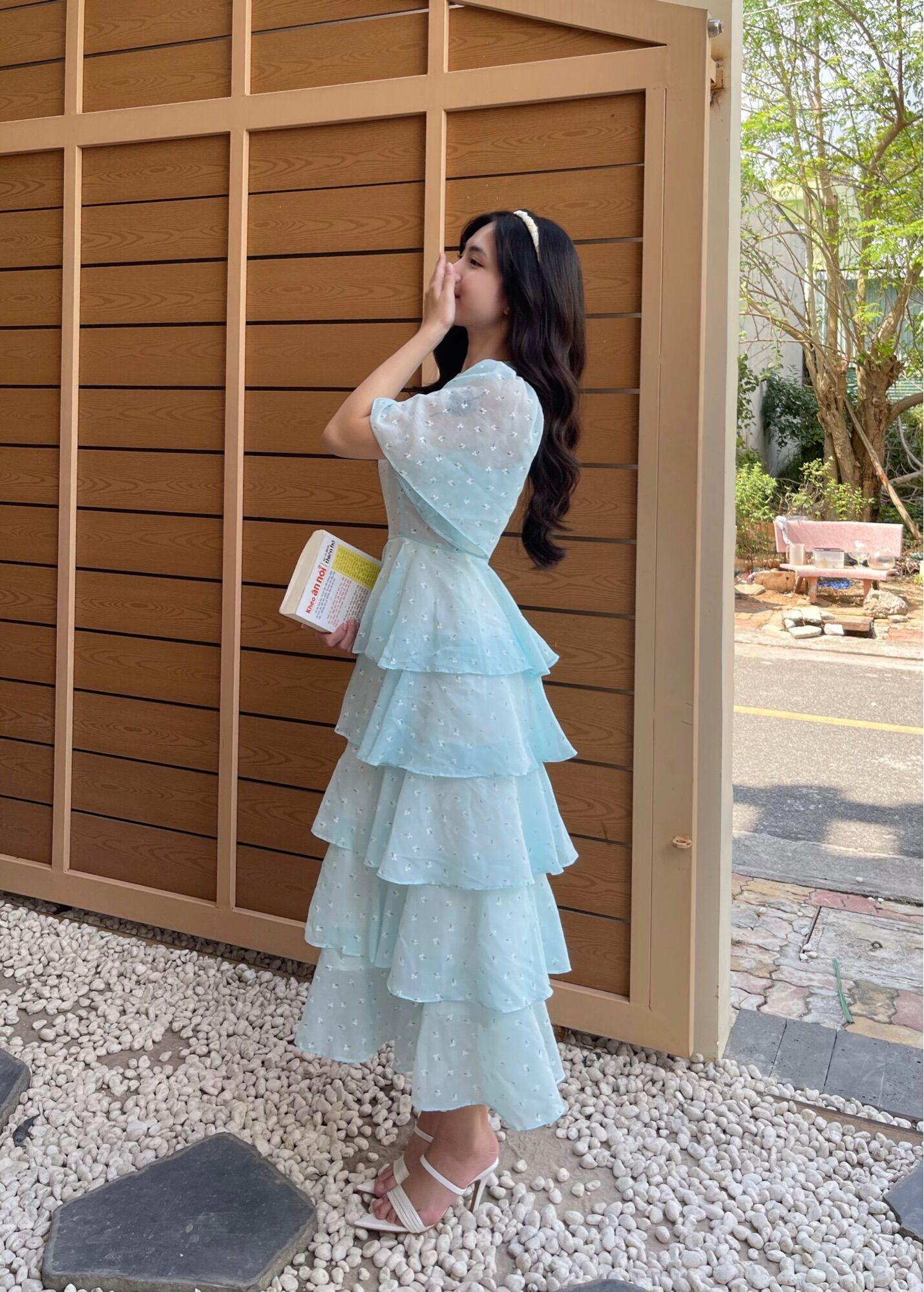 LALLA - Đầm tay lỡ xếp tầng xoè nữ