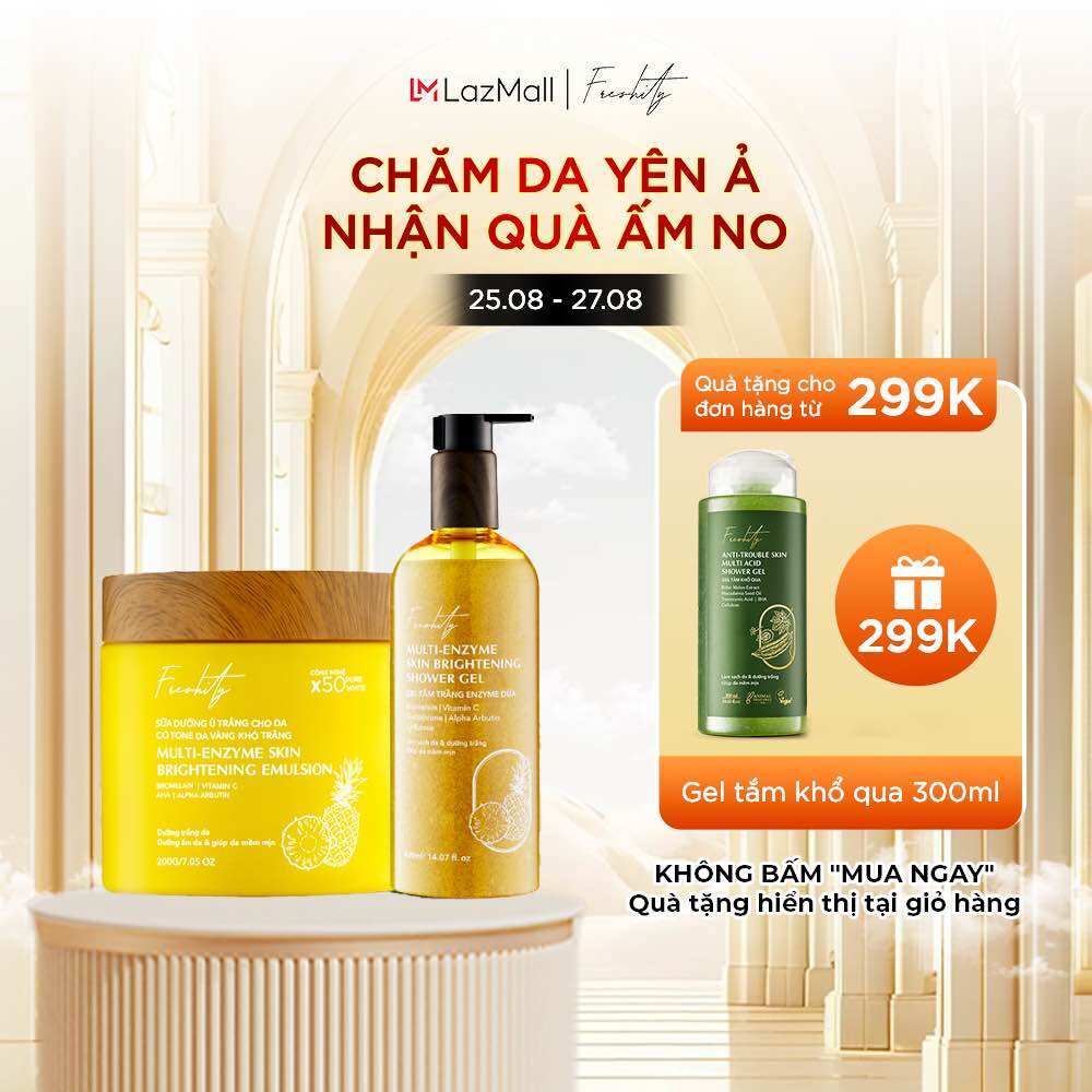 Bộ sản phẩm Dứa dưỡng trắng da dành cho tông da vàng khó trắng Freshity