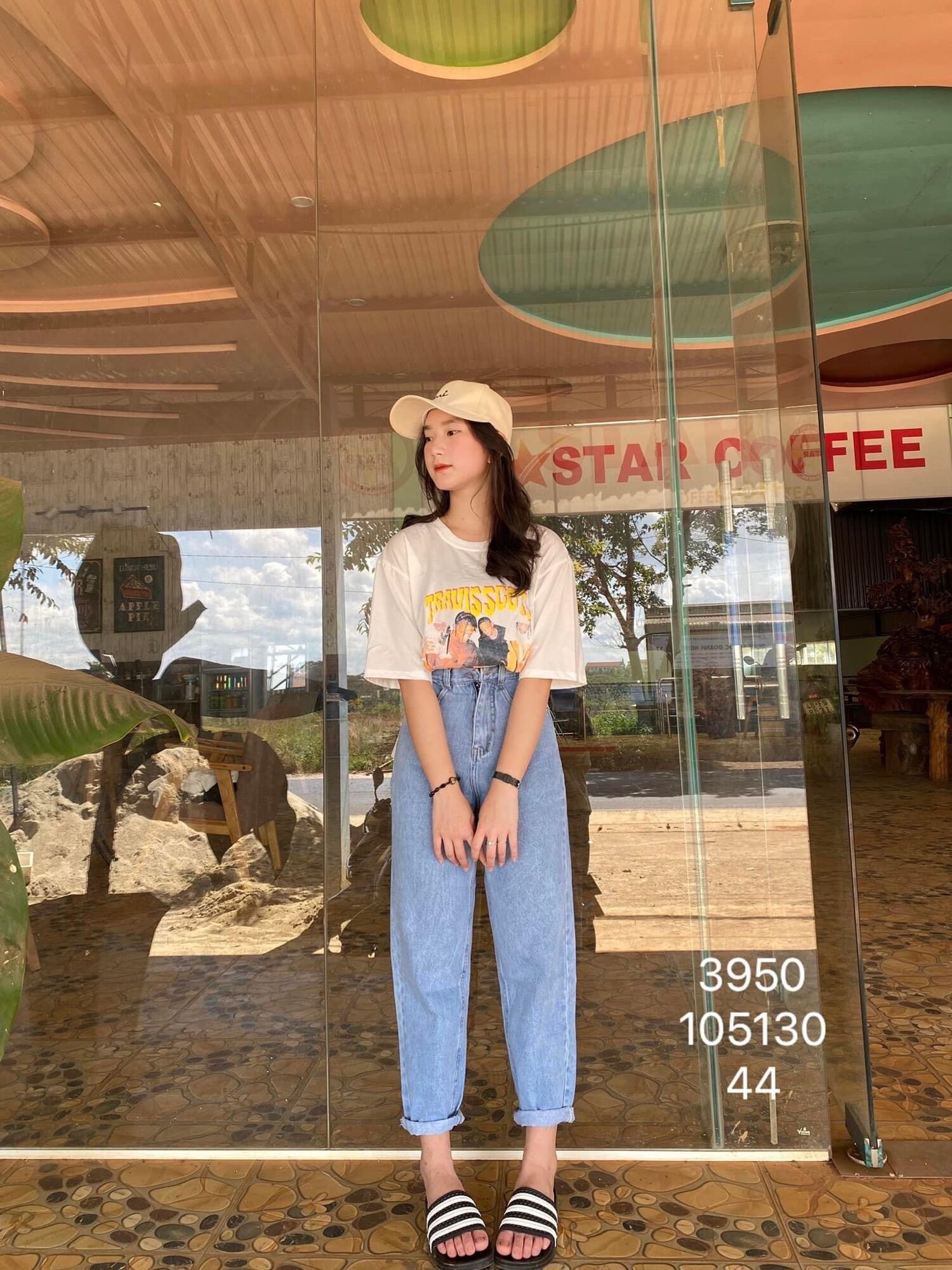 Baggy Jeans Lưng Cao Trơn
