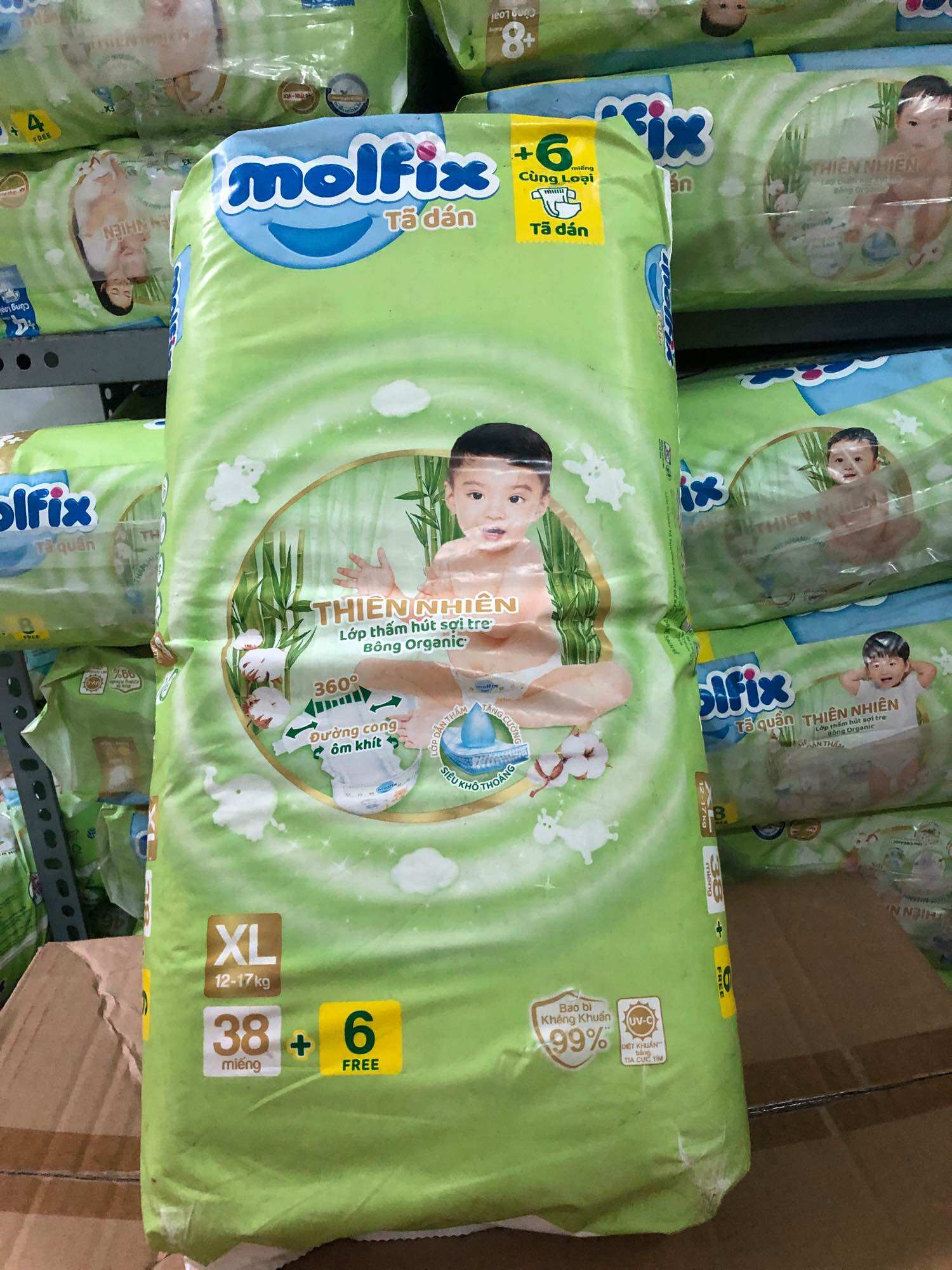 Tã dán molfix size xl38+6