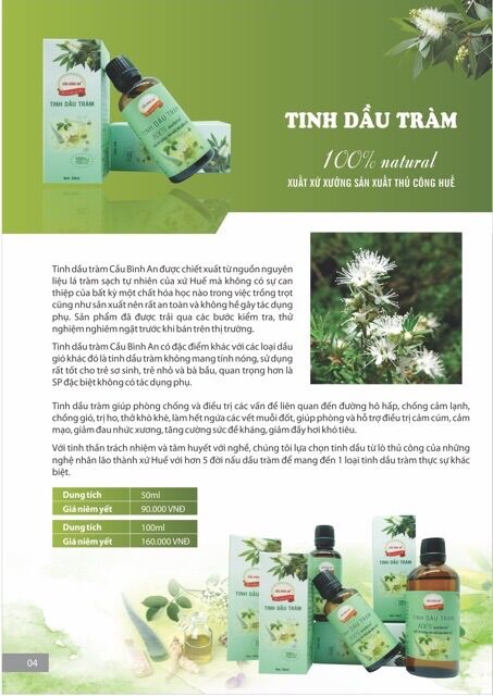 Tinh dầu Tràm Cầu Bình An Huế