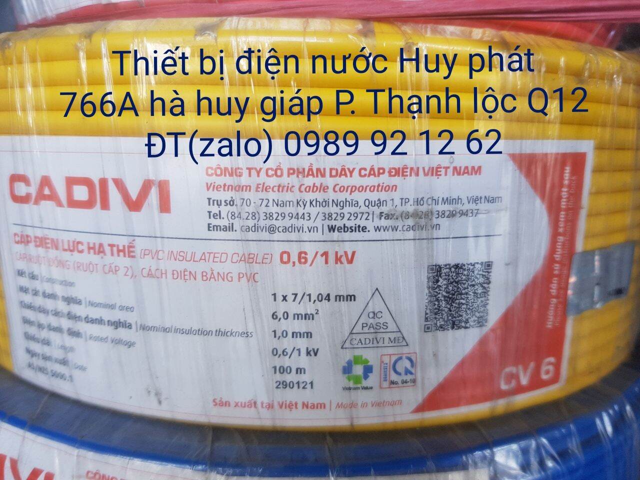 Dây cáp điện cadivi cv 6.0
