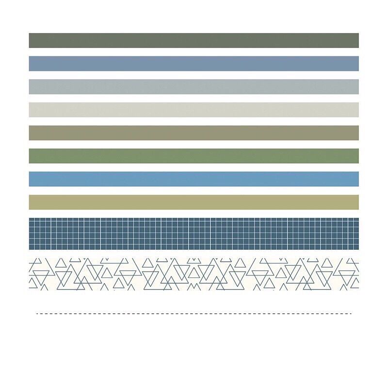 Bộ 10 cuộn băng keo trang trí washi tape nhiều chủ đề trang trí sổ tay