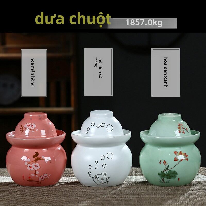 Pickles Earthen Jar Ceramic Jingdezhen Thickened Earthenware Sealed Jar Sichuan Pickles Pickled Cabbage Small Pickles Earthen Jar Household