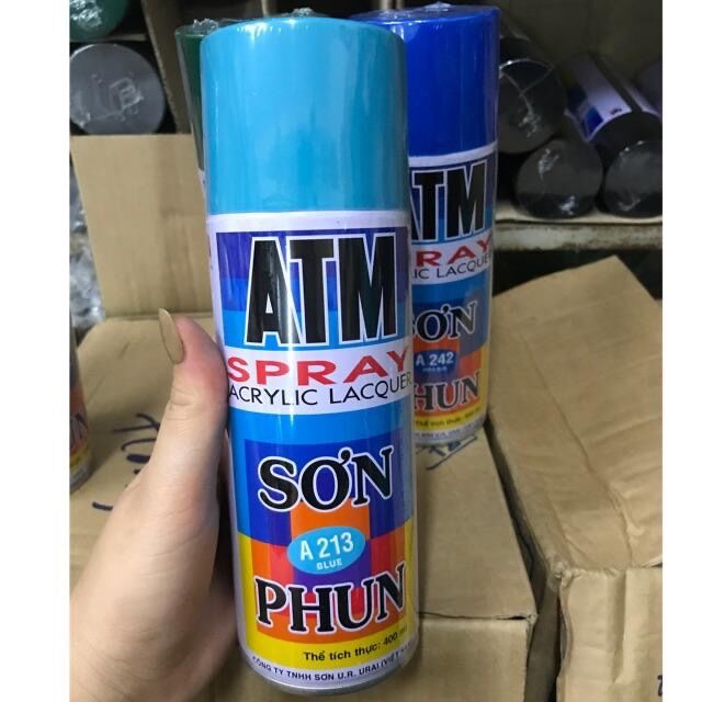Sơn phun sơn xịt màu xanh ATM