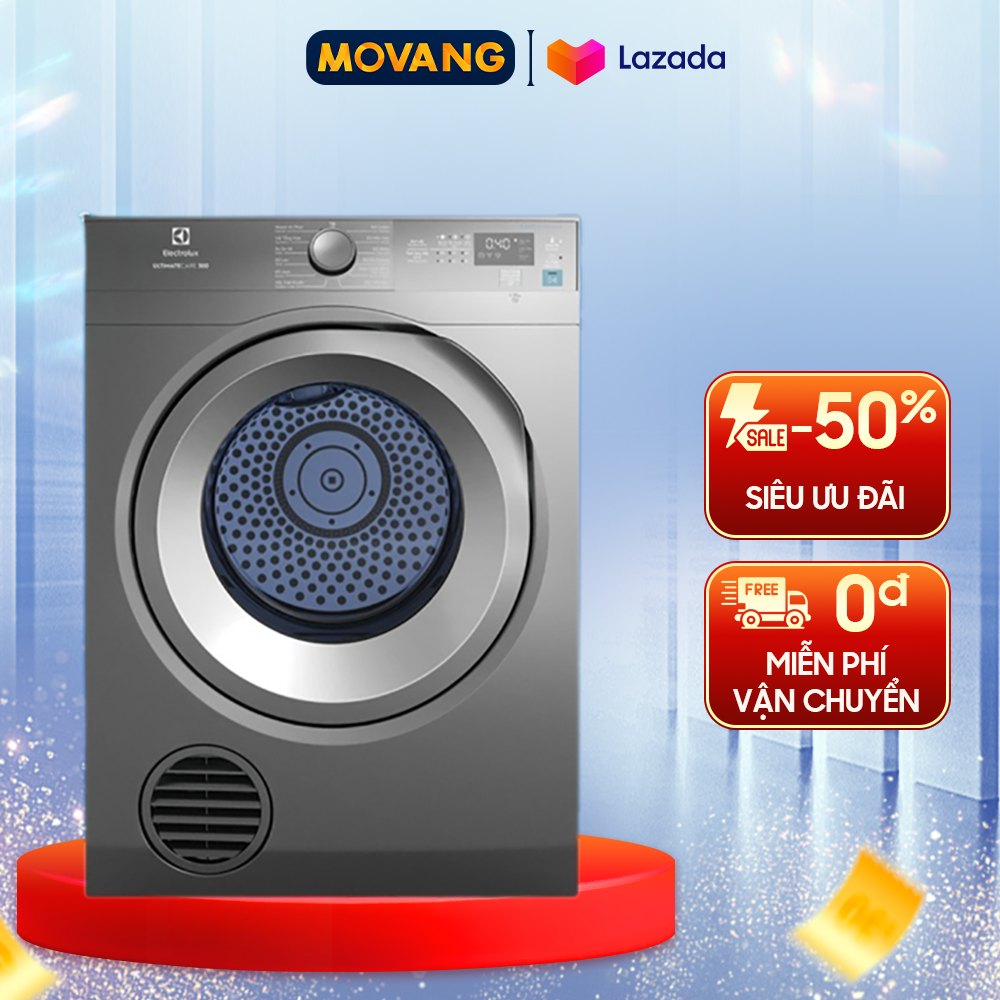- máy sấy thông hơi electrolux 8.5 kg eds854n3sb - nhiệt độ sấy: 70°c, công suất: 2250 w