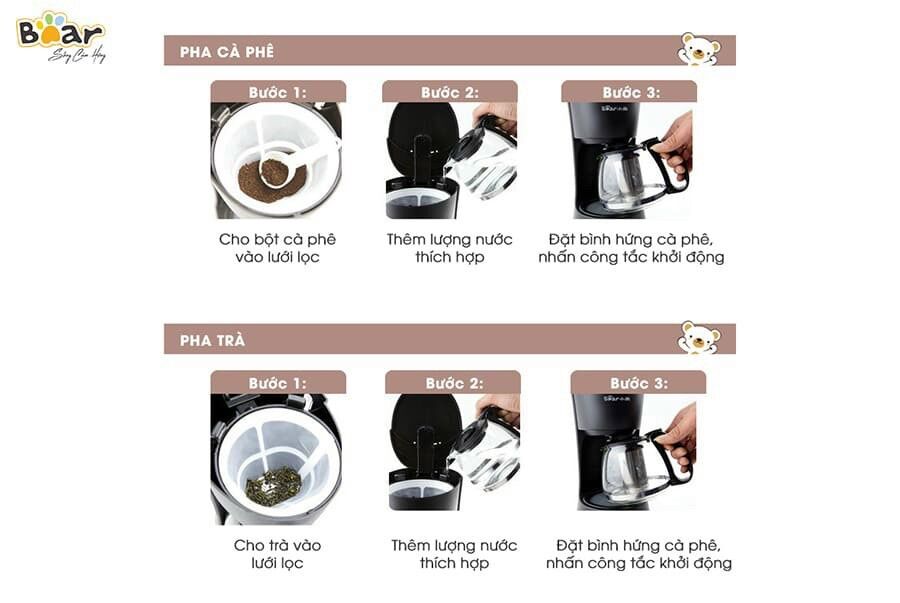 Máy pha cà phê mini tự động BEAR  pha Espresso cafe rang xay nguyên chất cao cấp