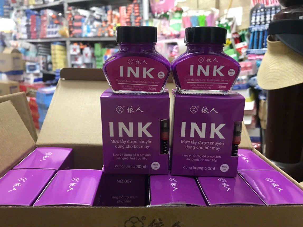 Mực nước INK tẩy xoá được, mực lọ 30ml tẩy xoá được