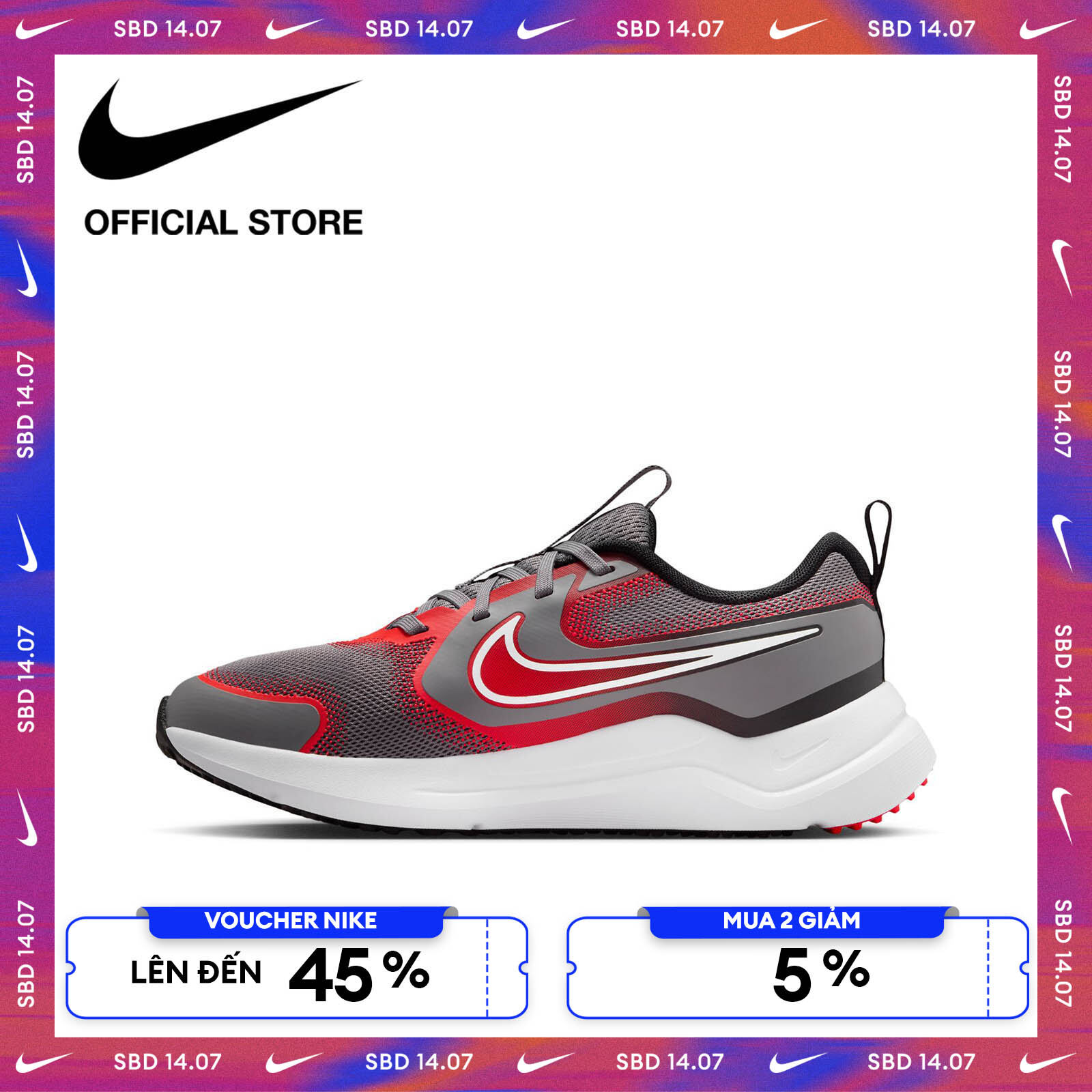 [15-16.07 | VOUCHER ĐẾN 45% + MUA 2 GIẢM 5%] Giày thể thao Trẻ em Nike Cosmic Runner Big Kids' Road Running Shoes - GREY