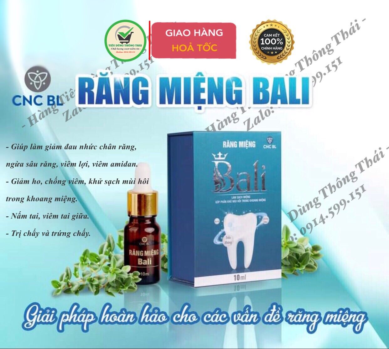Tinh dầu răng miệng bali 10ml ngừa sâu răng, nhiệt miệng, hết hôi miệng