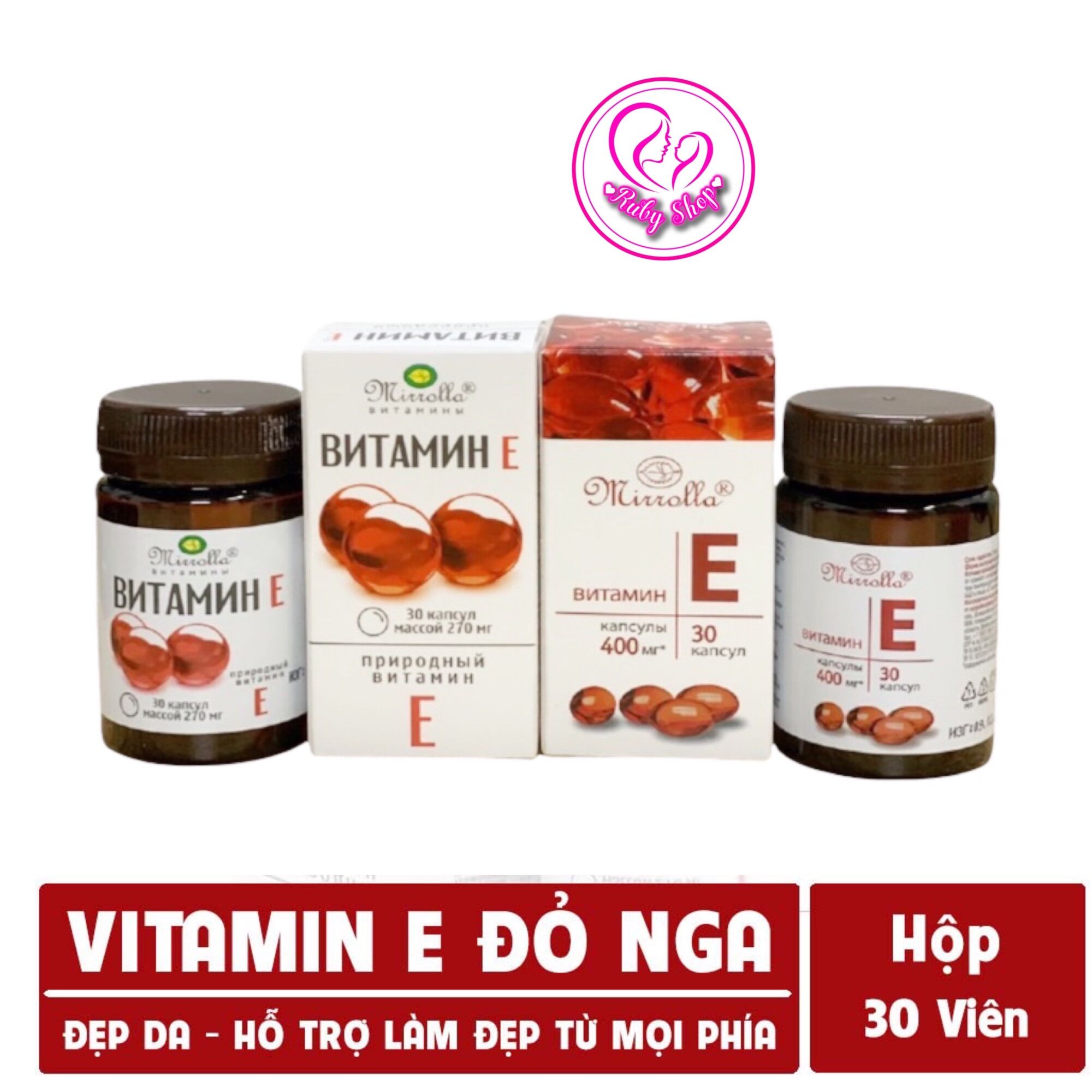 [ HOÀN TIỀN 10% ][Chính hãng] Viên uống đẹp da vitamin E đỏ của Nga