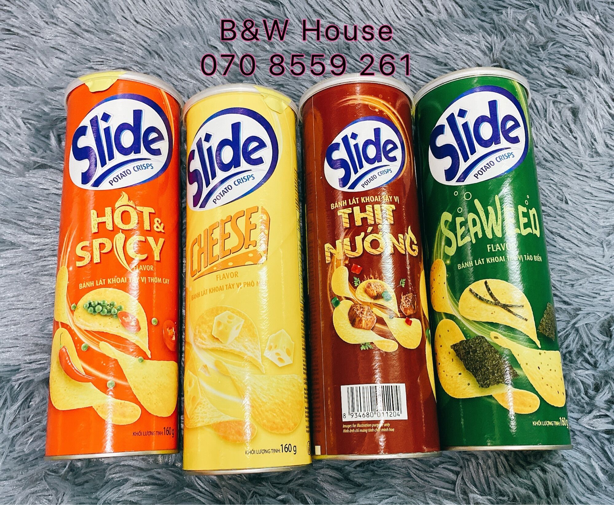 KHOAI TÂY SLIDE ĐỦ VỊ LON 160gr