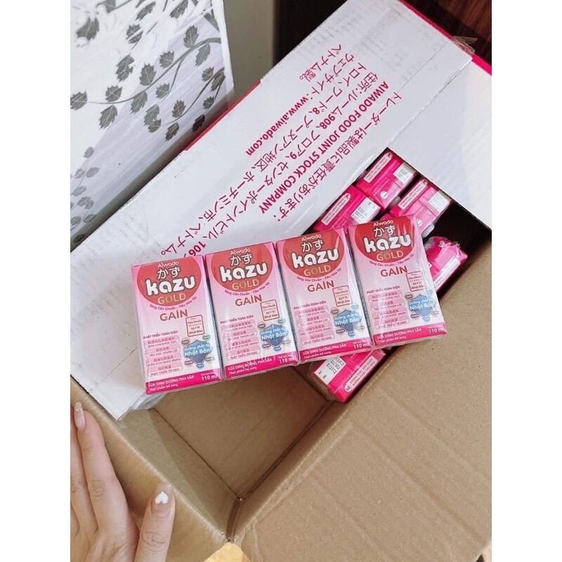 Thùng 48 hộp sữa bột pha sẵn Kazu Gain 110ml