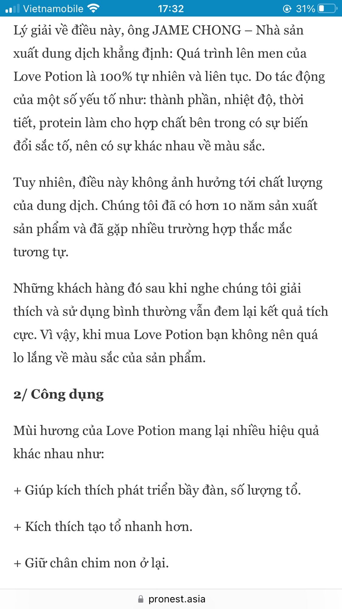 DUNG DỊCH LOVE POTION kích thích chim kết đôi