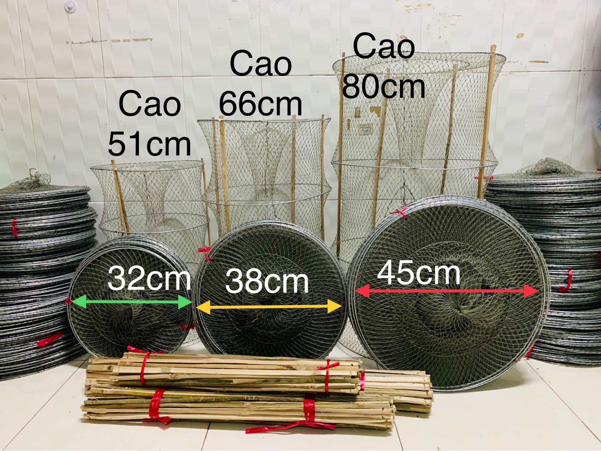 Lờ cá lóc , lờ xếp thông minh cải tiến lưới cào 2p5, đặt cá lóc cá trê cá phi , có 3 kích cở nhỏ 32cm 66cm, cở lớn 45cm*80cm