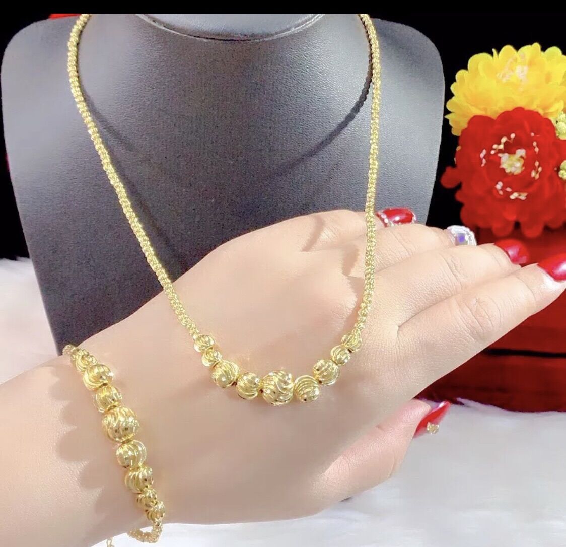 Dây chuyền bi mạ vàng 18k mẫu cực đẹp