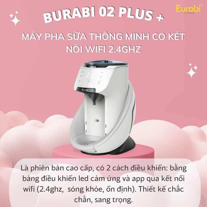 Máy pha sữa cho bé Burabi plus bảo hành 1 năm