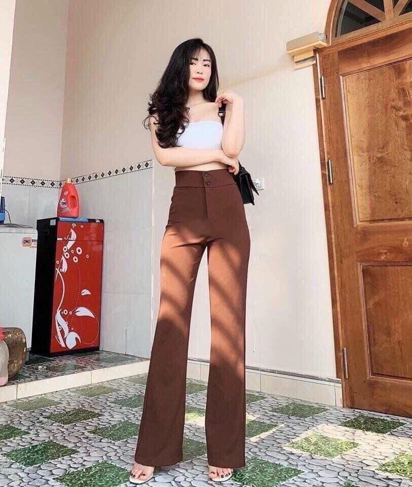 Quần ống loe lưng cao -quần loe dáng dài -quần loe sang chảnh -quần loe vải công sở