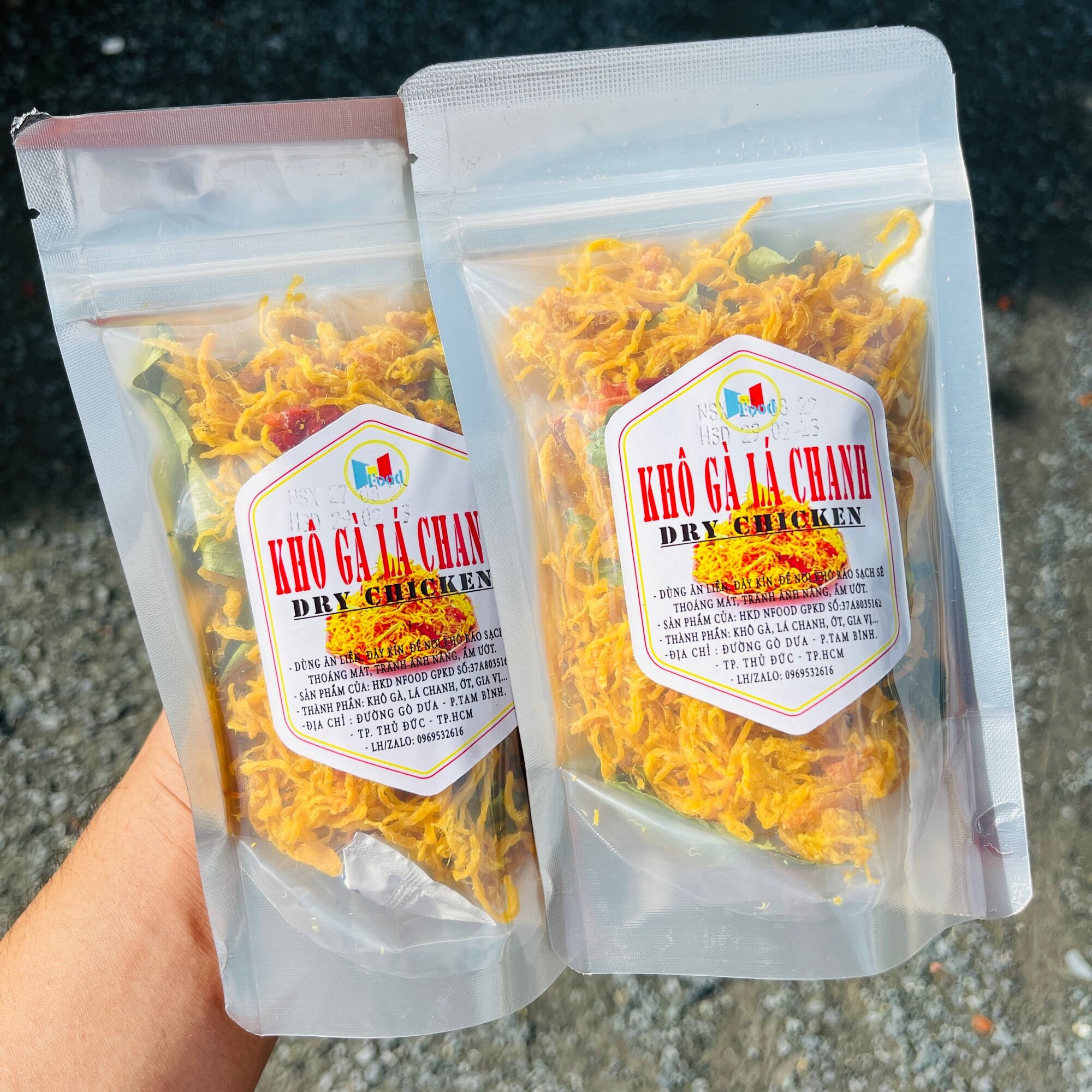 Khô gà lá chanh Gói 100gram - siêu ngon - cay cay