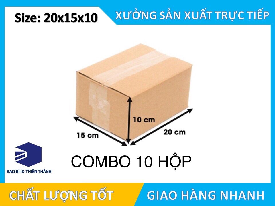 20x15x10 combo 10 hộp carton đóng hàng ship cod tiện lợi giá rẻ
