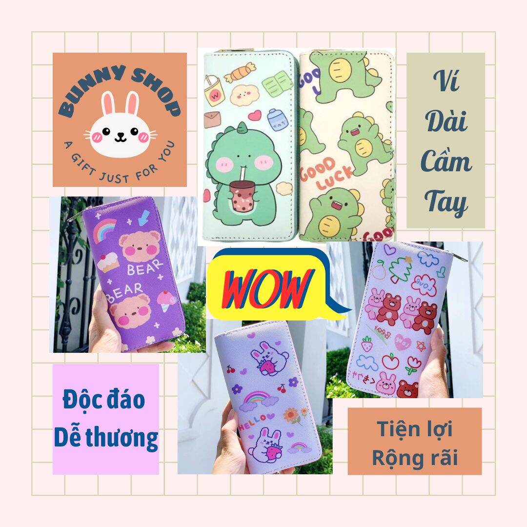 Ví dài in hoạ tiết dễ thương