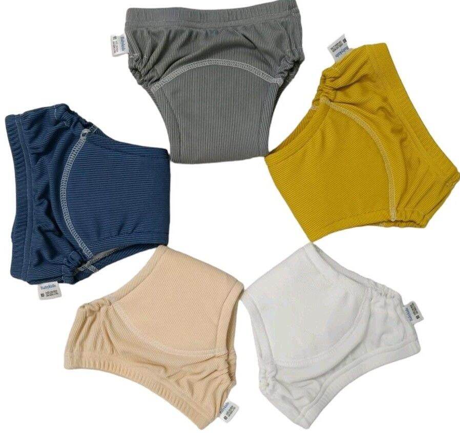 (Smooth Diapers) Combo of 5 Breathable, Smooth, Ribbed Cloth Diaper Pants for Your Baby. - 3
