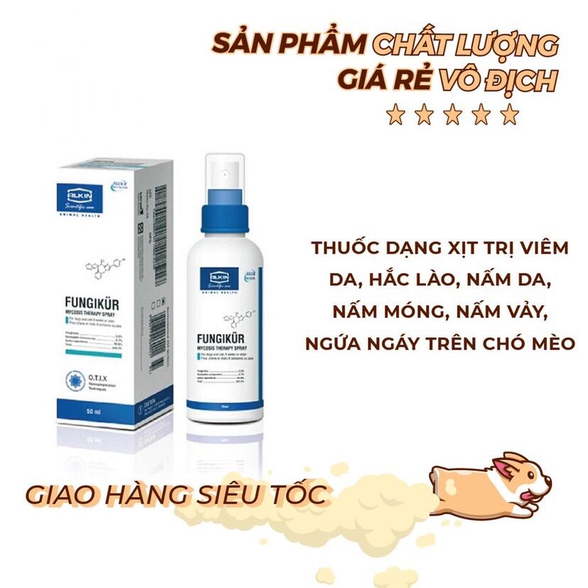 Xịt alkin fungikur 50ml cho thú cưng
