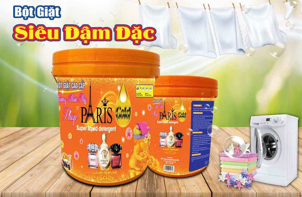 Bột giặt Paris 8 kg lưu hương lâu sạch trắng quan áo