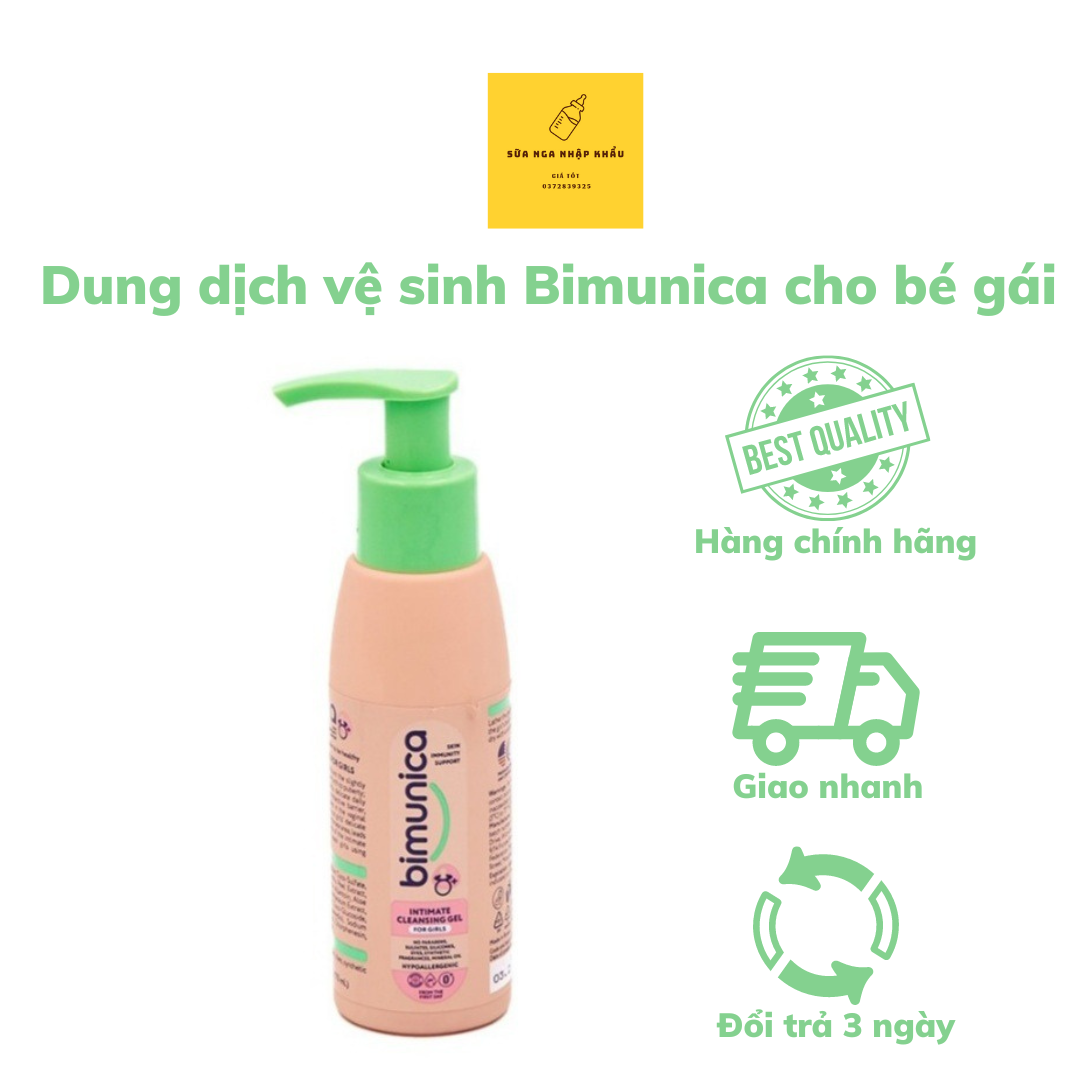 Dung dịch vệ sinh vùng kín BIMUNICA dành cho bé gái, chai 110ml