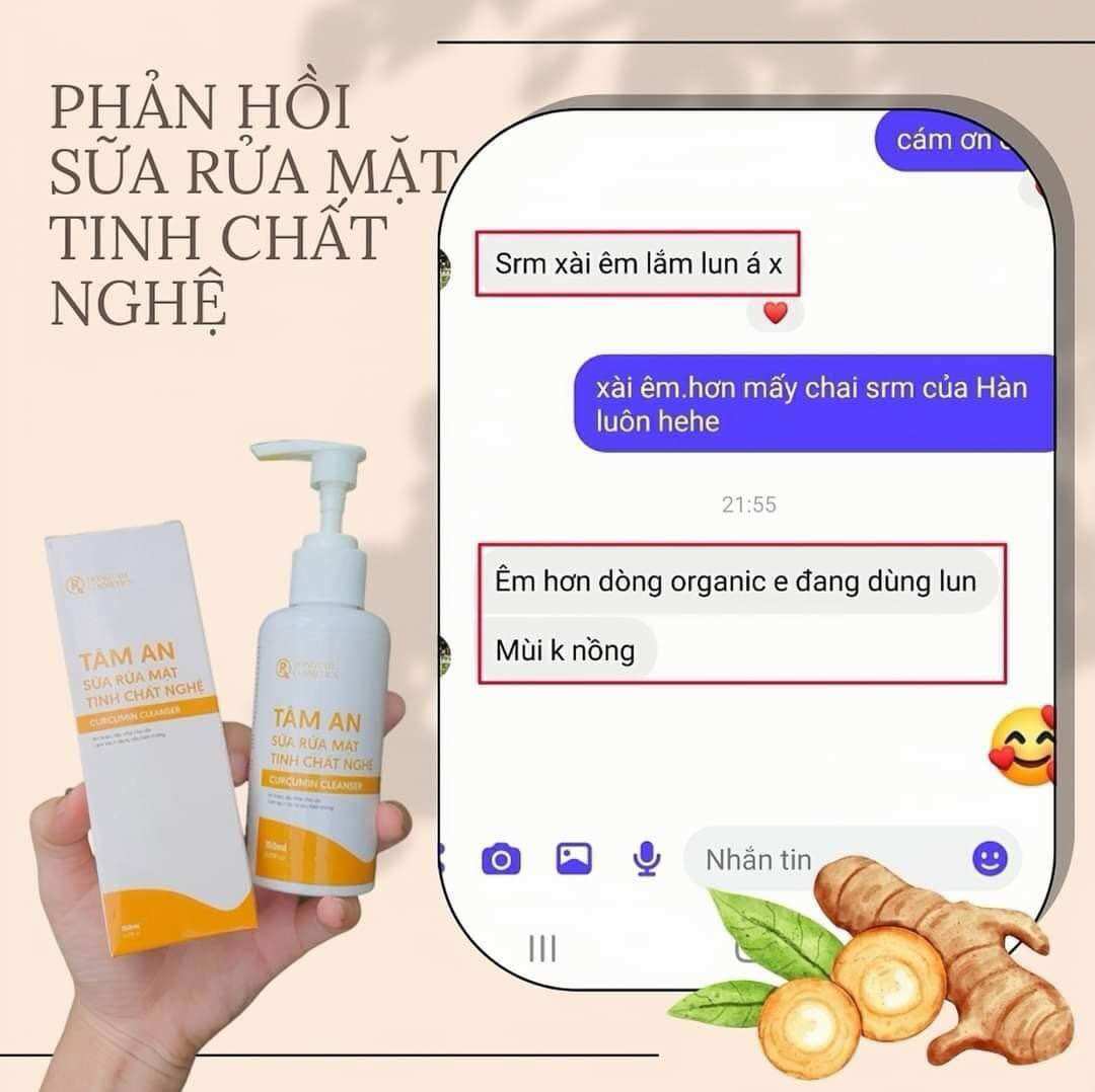Sữa rửa mặt tinh chất nghệ Tâm An