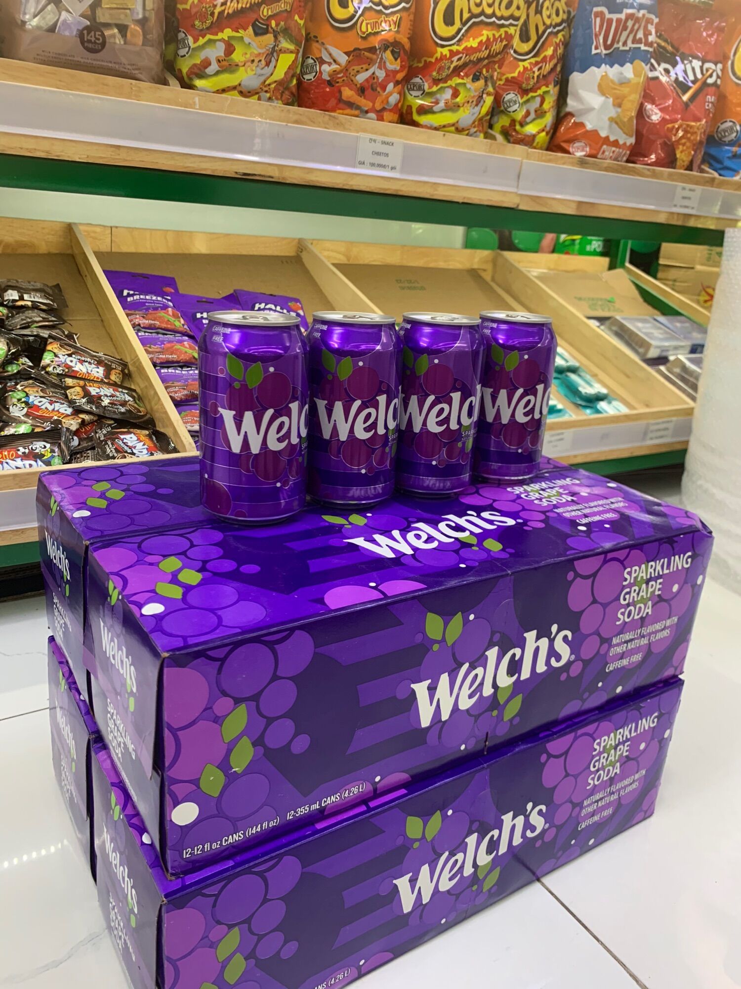 Soda Nho Welch's Sparkling Grape Sodas (355ml x 12) 09/2025