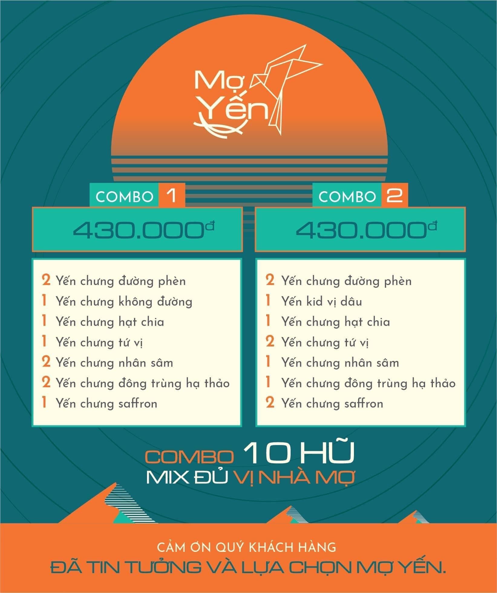 Combo 10 hũ yến chưng mix vị
