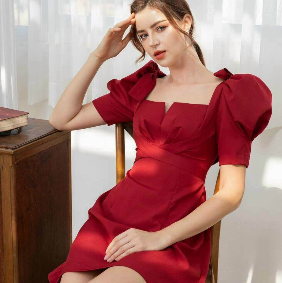 Đầm chéo ngực - váy A siêu xinh