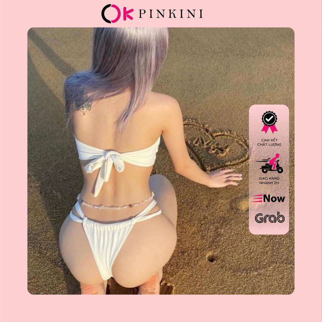 (HCM) Bikini 2 Mảnh Áo Nơ Quần Đan Dây Quyến Rũ
