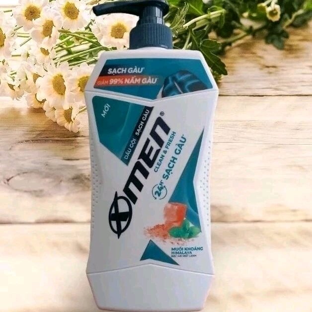 dầu gội xmen clean & fresh 630g sạch gàu nấm với muối khoáng himalaya và bạc hà mát lạnh