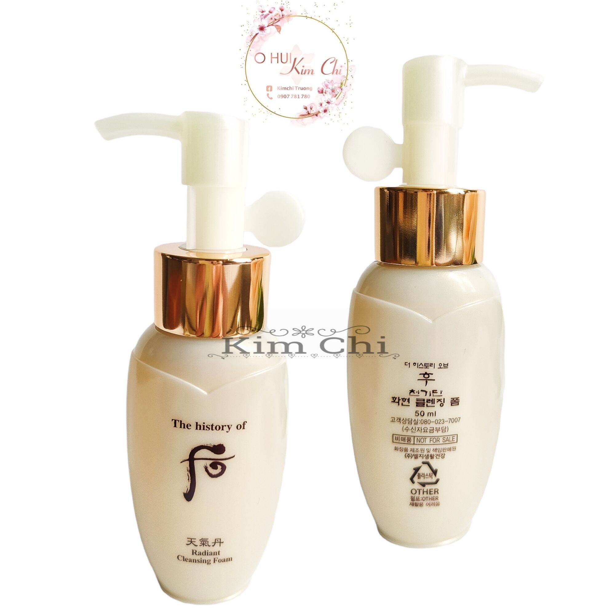 Sửa rửa mặt Whoo trẻ hóa da, tái sinh cao cấp Radiant Cleansing Foam 50ml