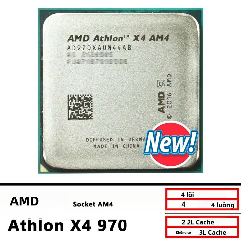 Bộ Xử Lý Lõi Tứ AMD Athlon X4 970 38 GHz Với 2M L2 Cache 65W Ổ Cắm AM4 Cho Máy Tính Để Bàn - Không Đ