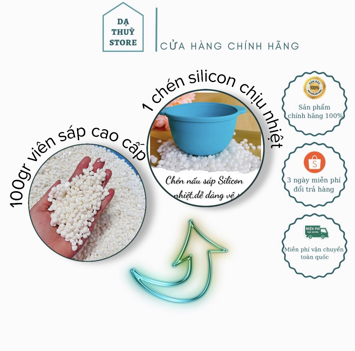 Combo sáp wax lông nóng không nồi