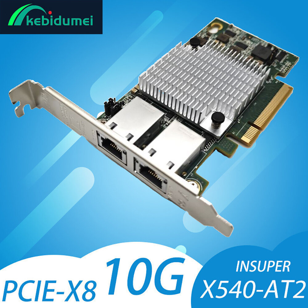 Thẻ Ethernet Cổng Đôi Kebidumei 10Gbps X540-T2 PCIe-X8/X16 Bộ Mở Rộng Mạng Cho Synology NAS Windows Linux Vista Giá 790,000 Đồng*Miễn phí vận chuyển