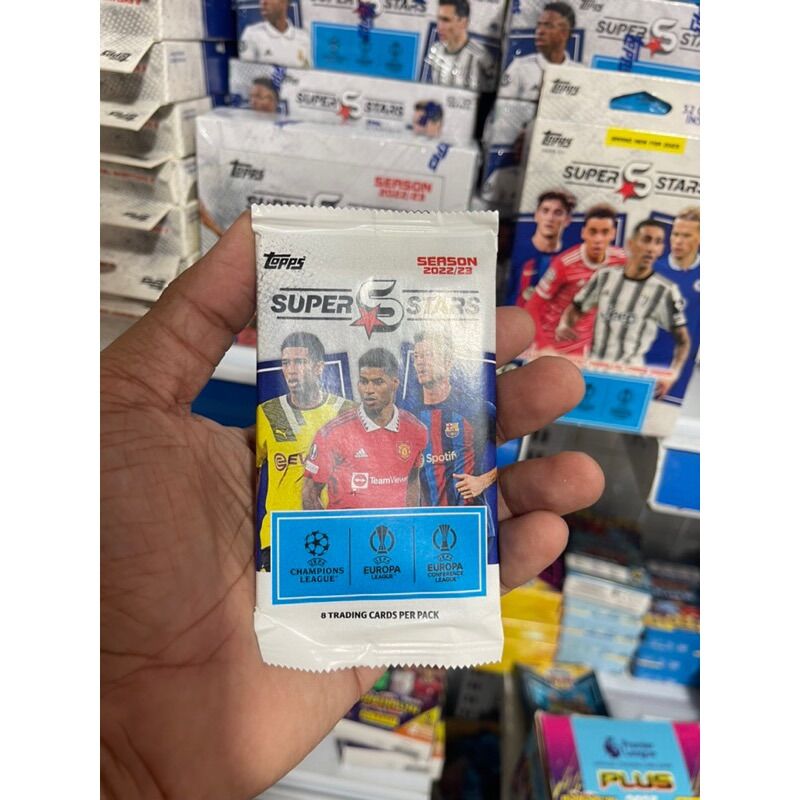 Gói thẻ cầu thủ bóng đá topps super star single pack