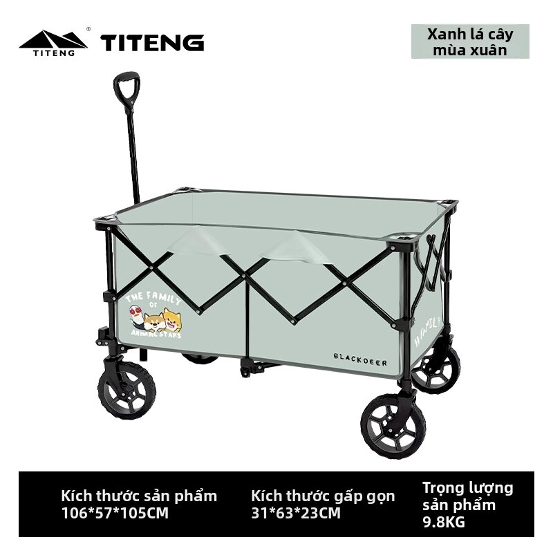 Collapsible Foldable Camping Stroller Large Capacity with Pattern - 3