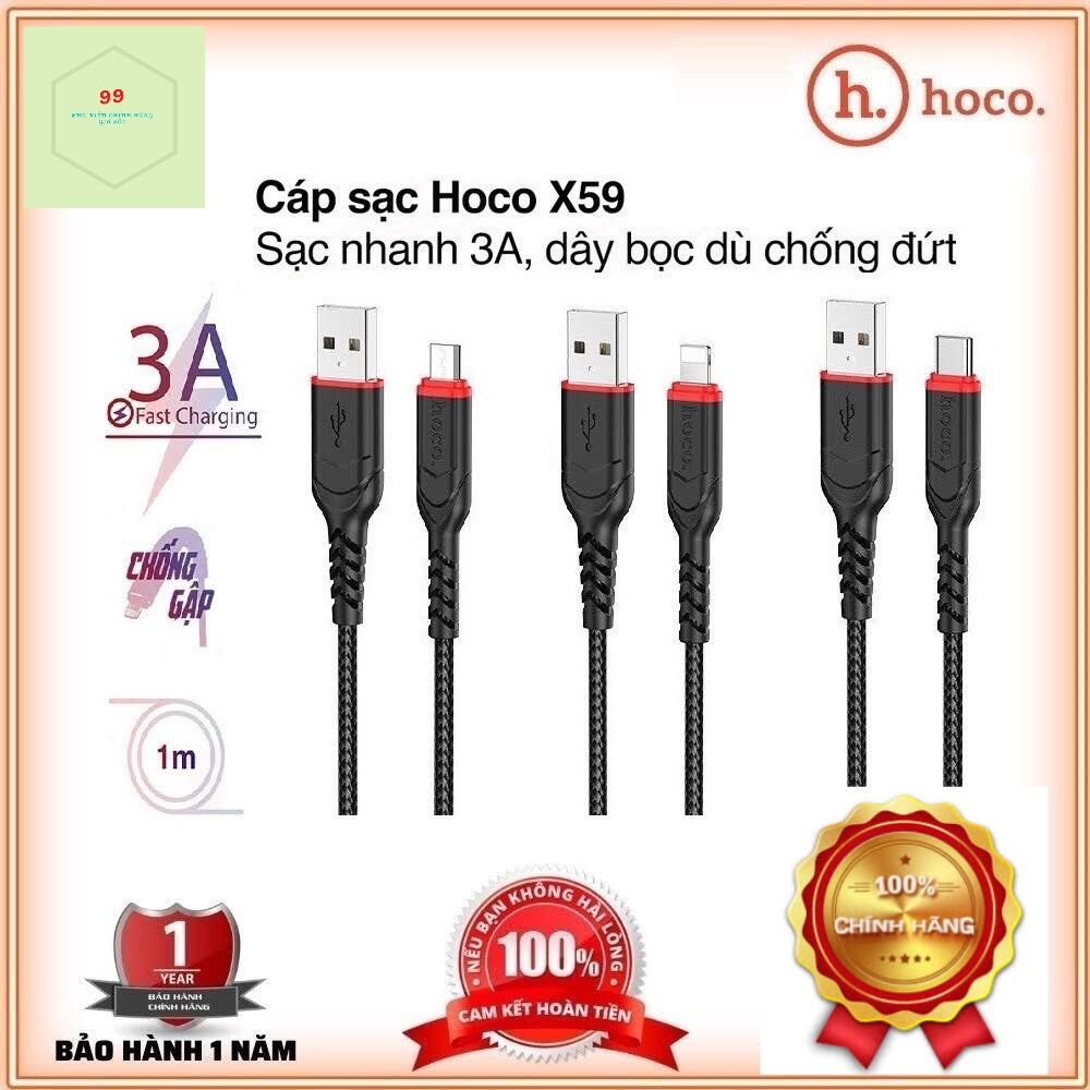 Cáp sạc nhanh Hoco X59 Lightning 1M cho iPhone/iPad