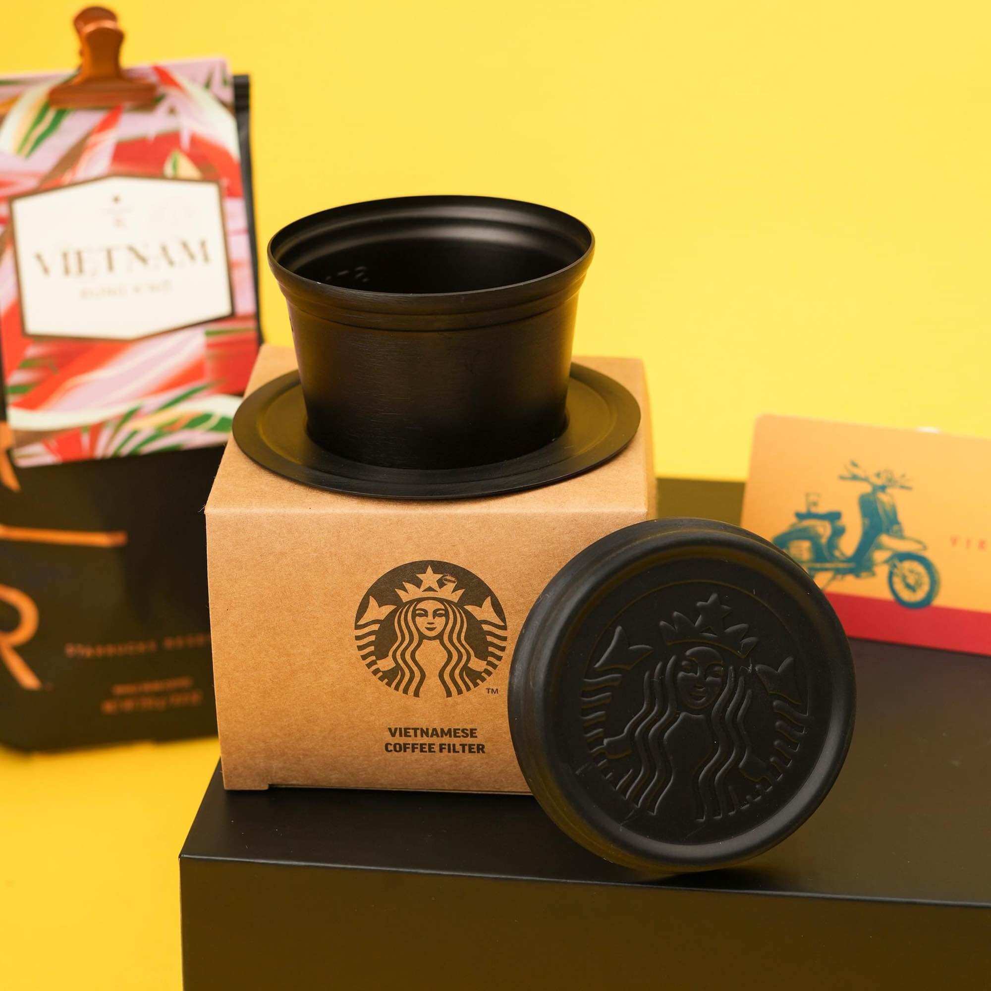 Starbucks phin pha cà phê black color