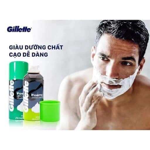 Bọt cạo râu Gillette chính hãng hương chanh, bạc hà 175g và 50g