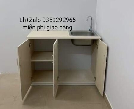 tủ bếp mini nhựa đài Loan ốp mặt gạch sẵn bồn rửa