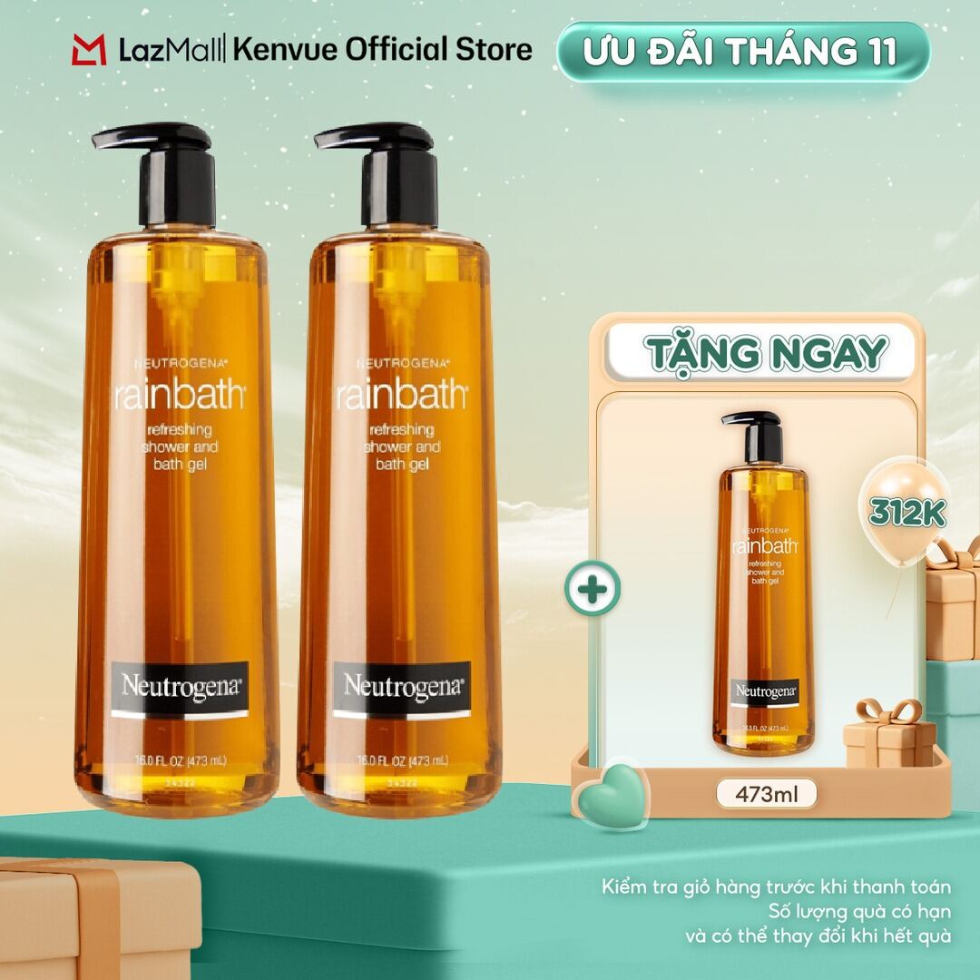 Bộ 2 chai Sữa tắm dạng gel Neutrogena Rainbath Original Refreshing 473ml/chai