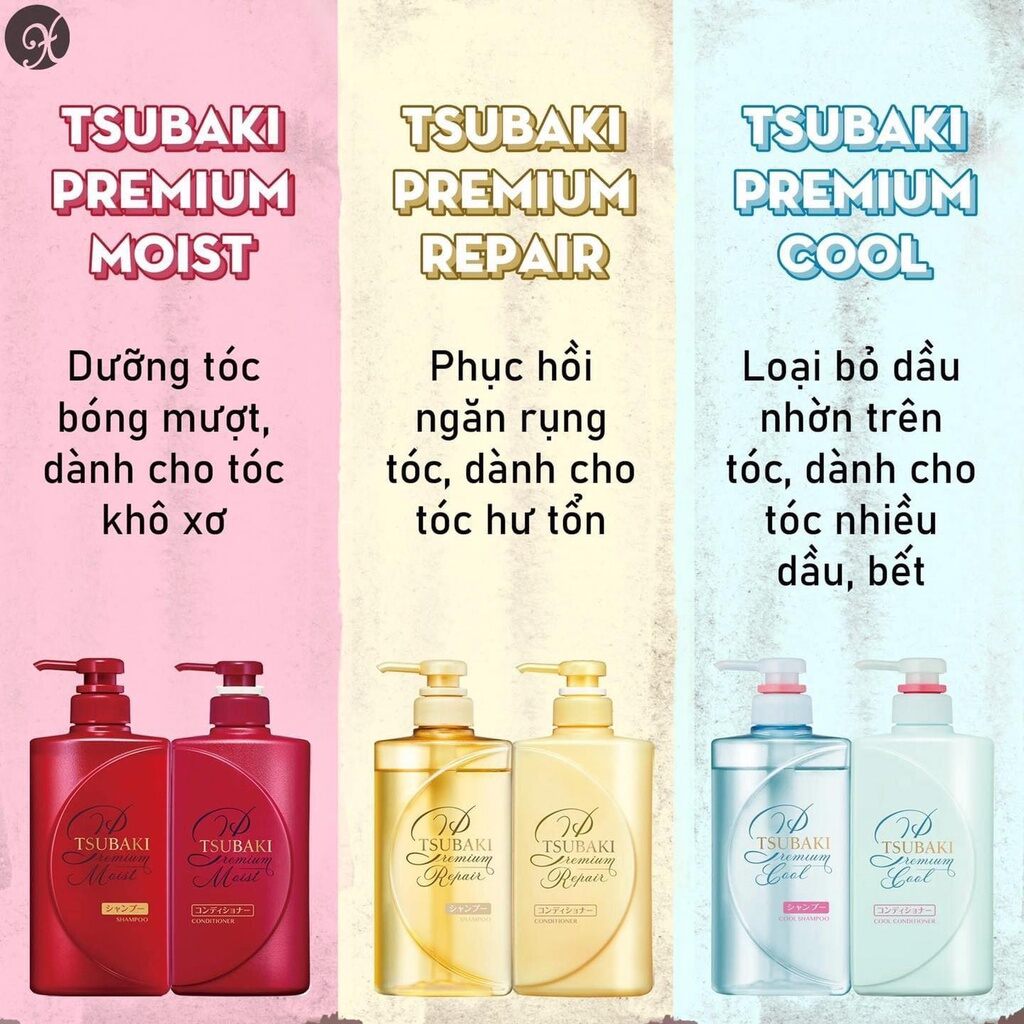 Bộ gội xả TSUBAKI 490ml/chai
