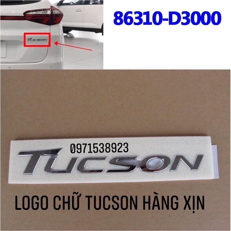 Logo chữ nổi hyundai tucson xịn chính hãng 86310-d3000